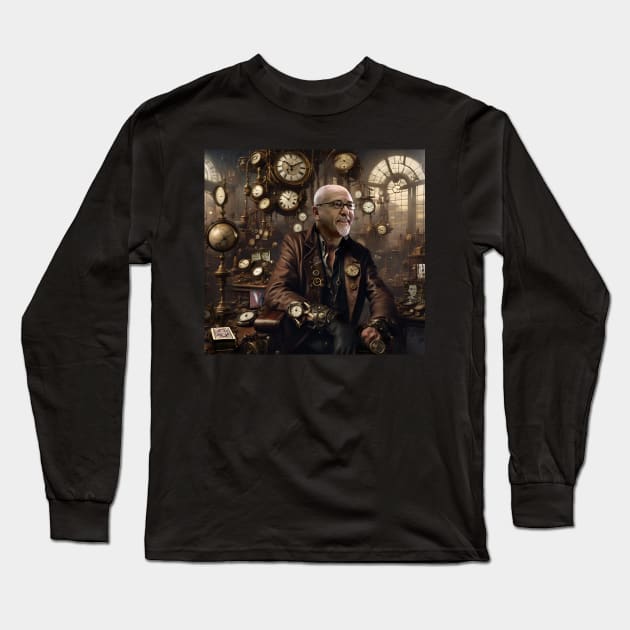 Peter Gabriel Playing for Time Steampunk Long Sleeve T-Shirt by IconsPopArt